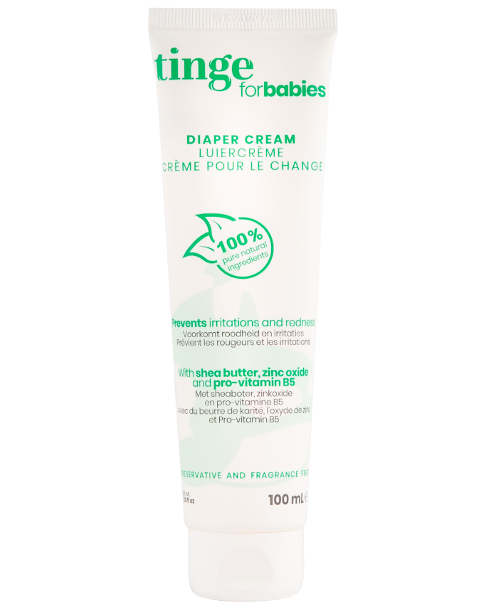 tinge diaper cream for babies tube on a white background