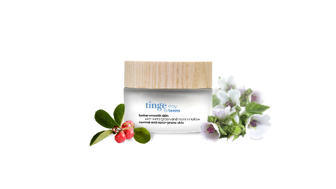 tinge daycream for teens tinge daycream for teens with pyrola and marsh mallow on a white background