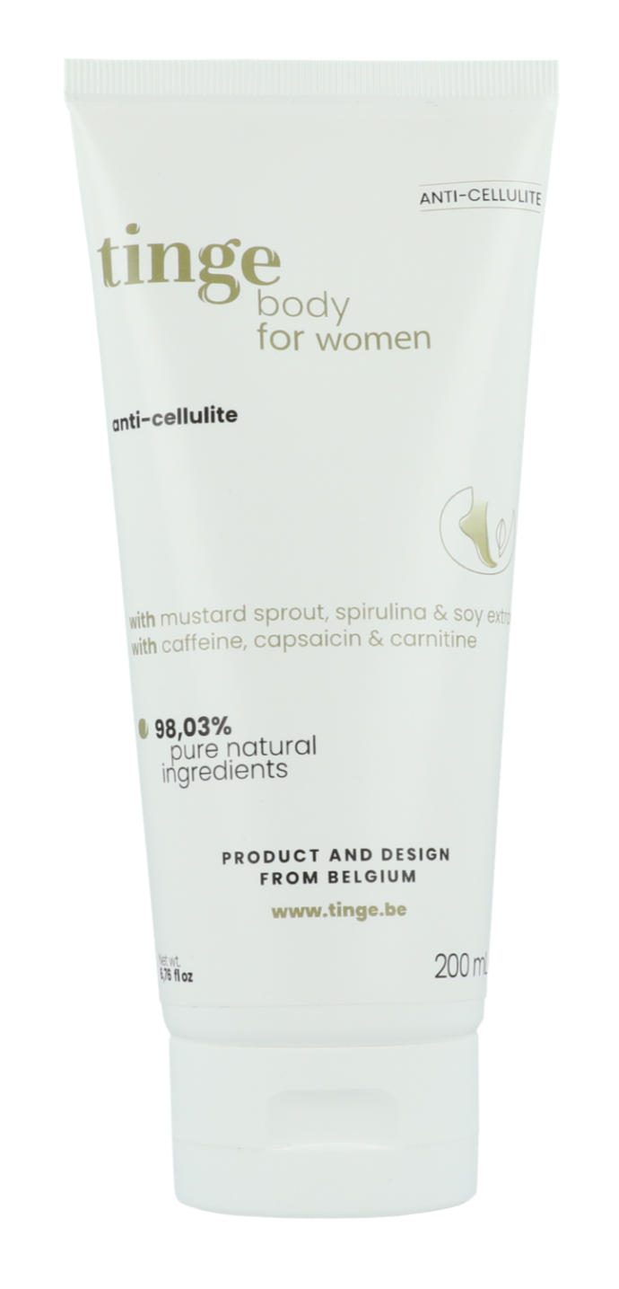 tinge anti-cellulite body cream tinge anty cellulite body cream tube on a white background