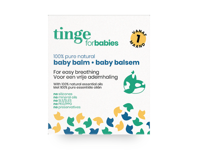 tinge baby balm for babies box on a white background