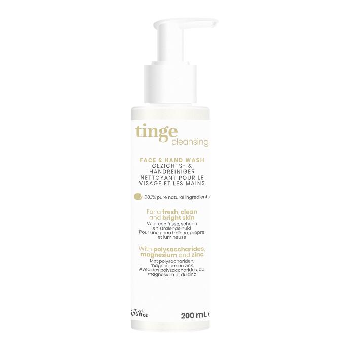 tinge face & hand wash tinge face & hand wash bottle on a white background