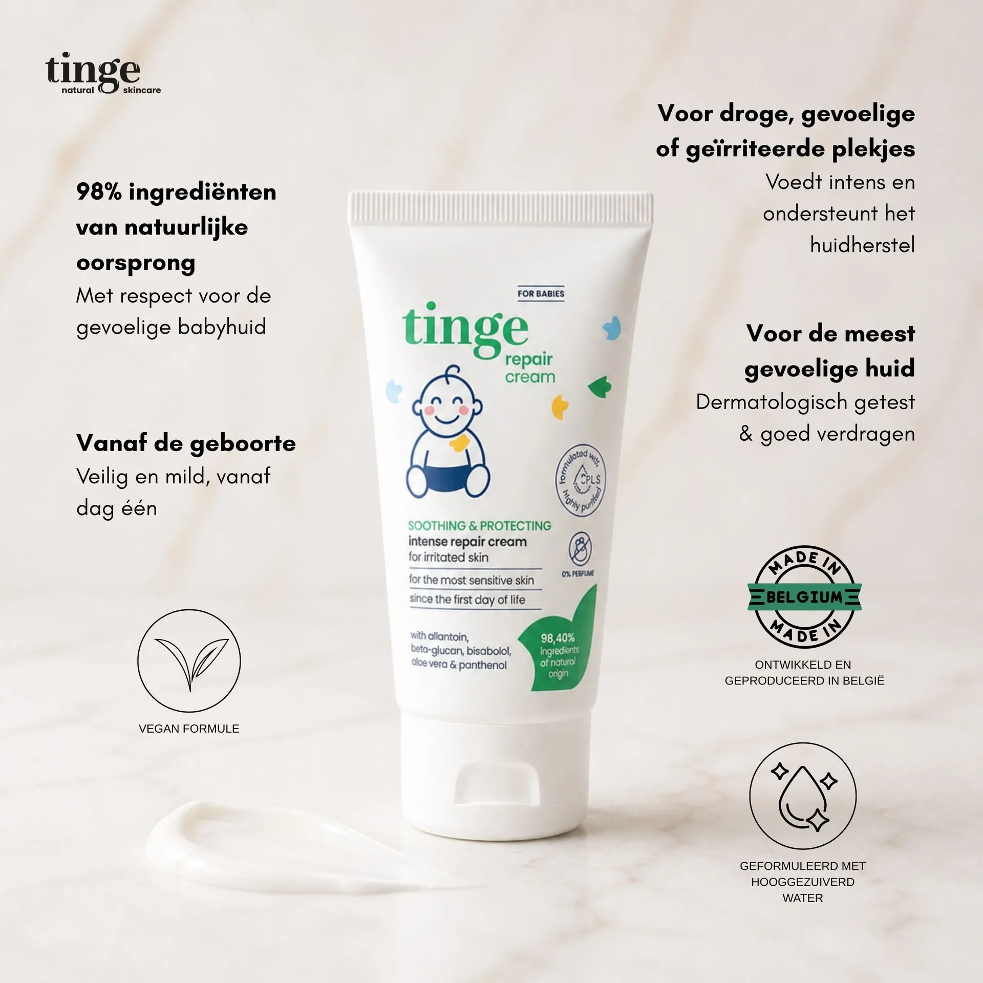 Tinge Baby Herstellende crème 50ml